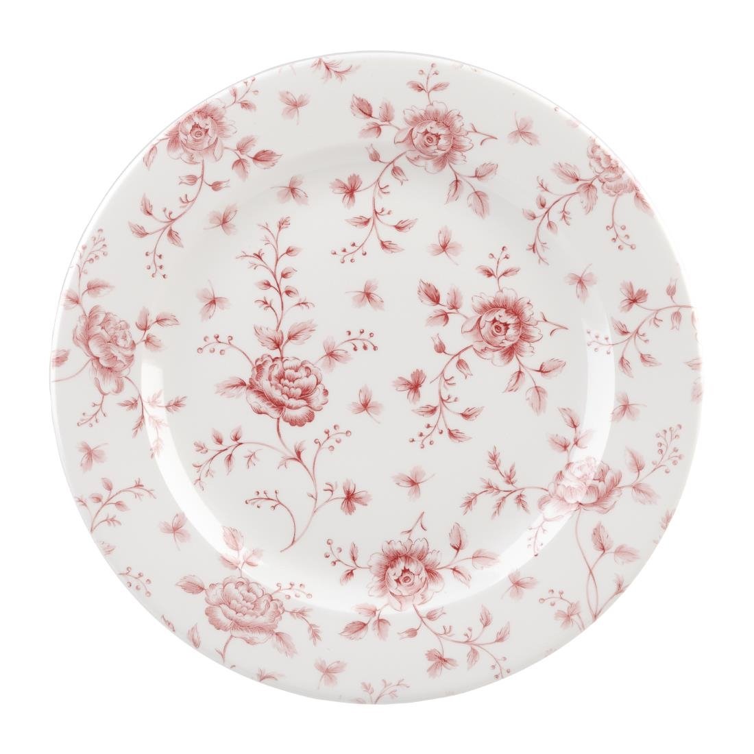 Assiettes plates Churchill Rose Chintz Cranberry 304mm (Lot de 6)