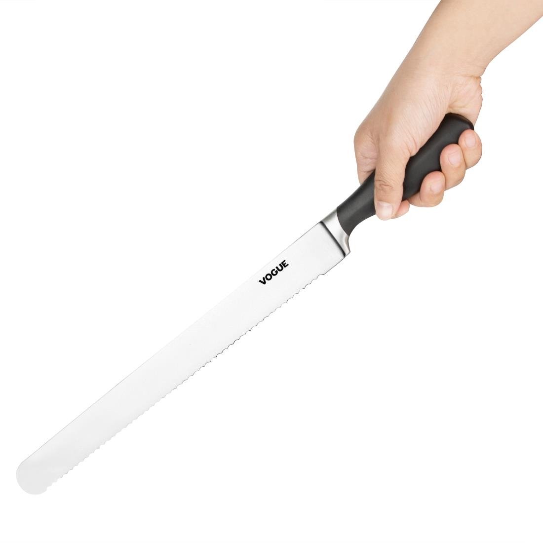 Couteau à trancher dentelé Soft Grip Vogue 30cm - NISBETS