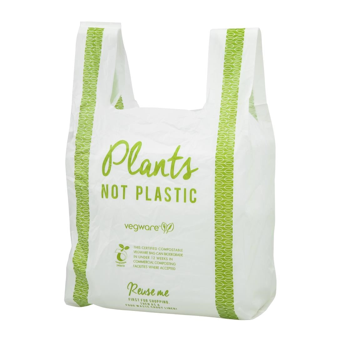 Sacs bretelles compostables en PLA Vegware taille moyenne (lot de 500) - NISBETS