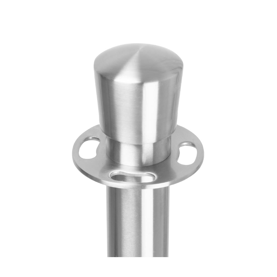 Poteaux d'accueil base plate Bolero inox brossé (lot de 2)