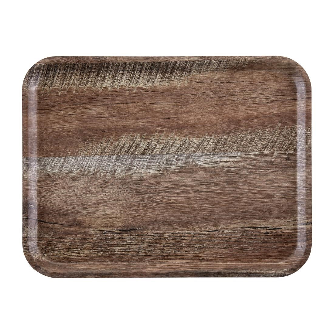 Plateau stratifié surface grainée Madeira Cambro chêne foncé 46 cm - NISBETS