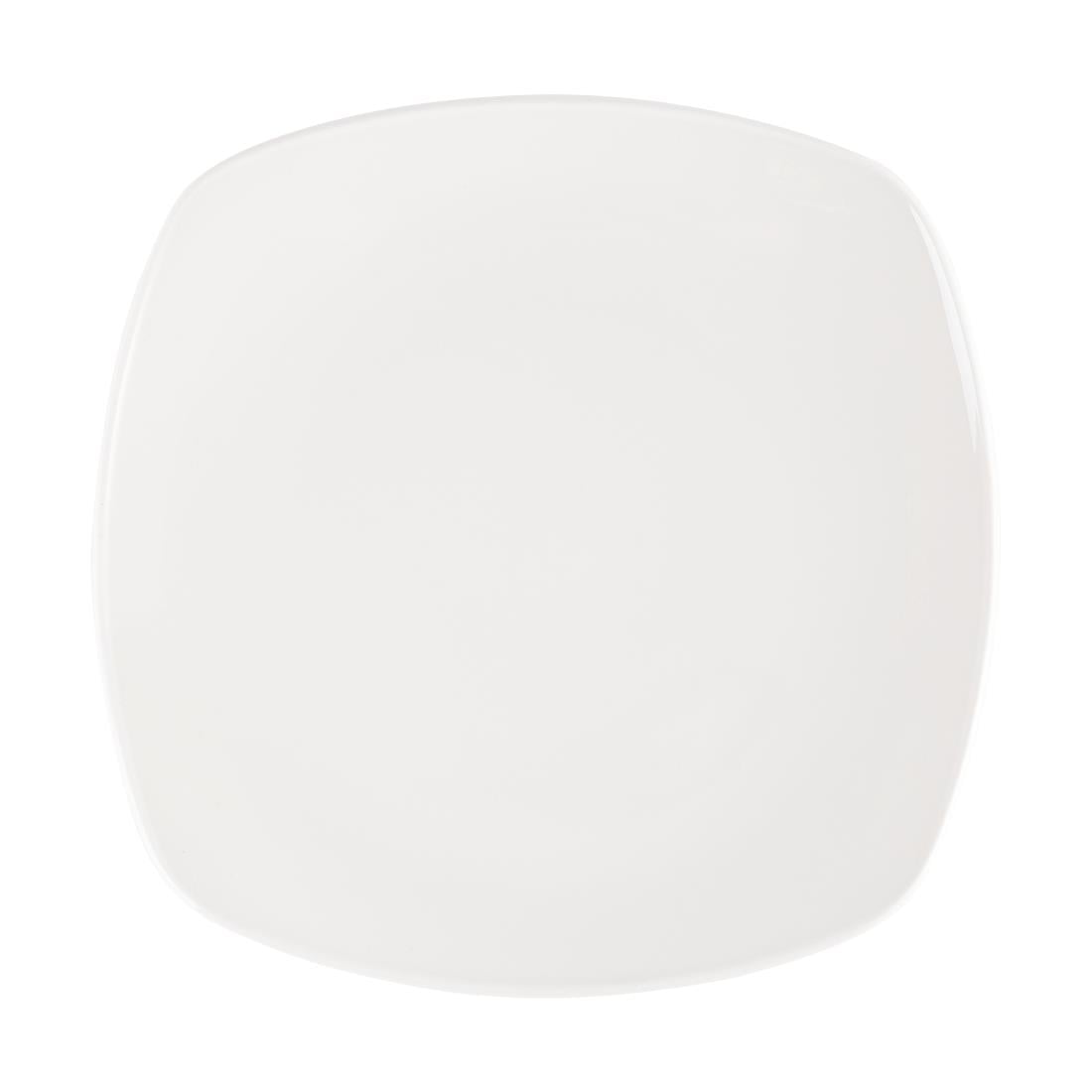 Assiettes blanches Churchill Plain Whiteware X squared 215mm (lot de 12) - NISBETS