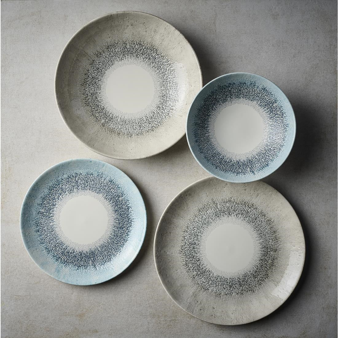 Assiettes rondes Churchill Studio Prints Fusion Grey 217mm (Lot de 12)