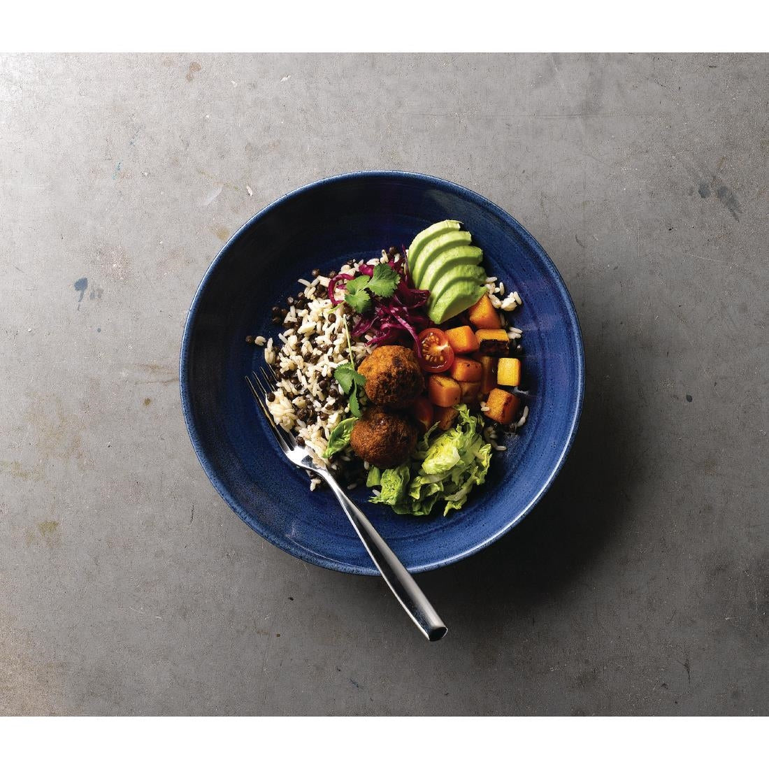 Assiettes coupes rondes Churchill Stonecast Patina Cobalt 248mm (Lot de 12)