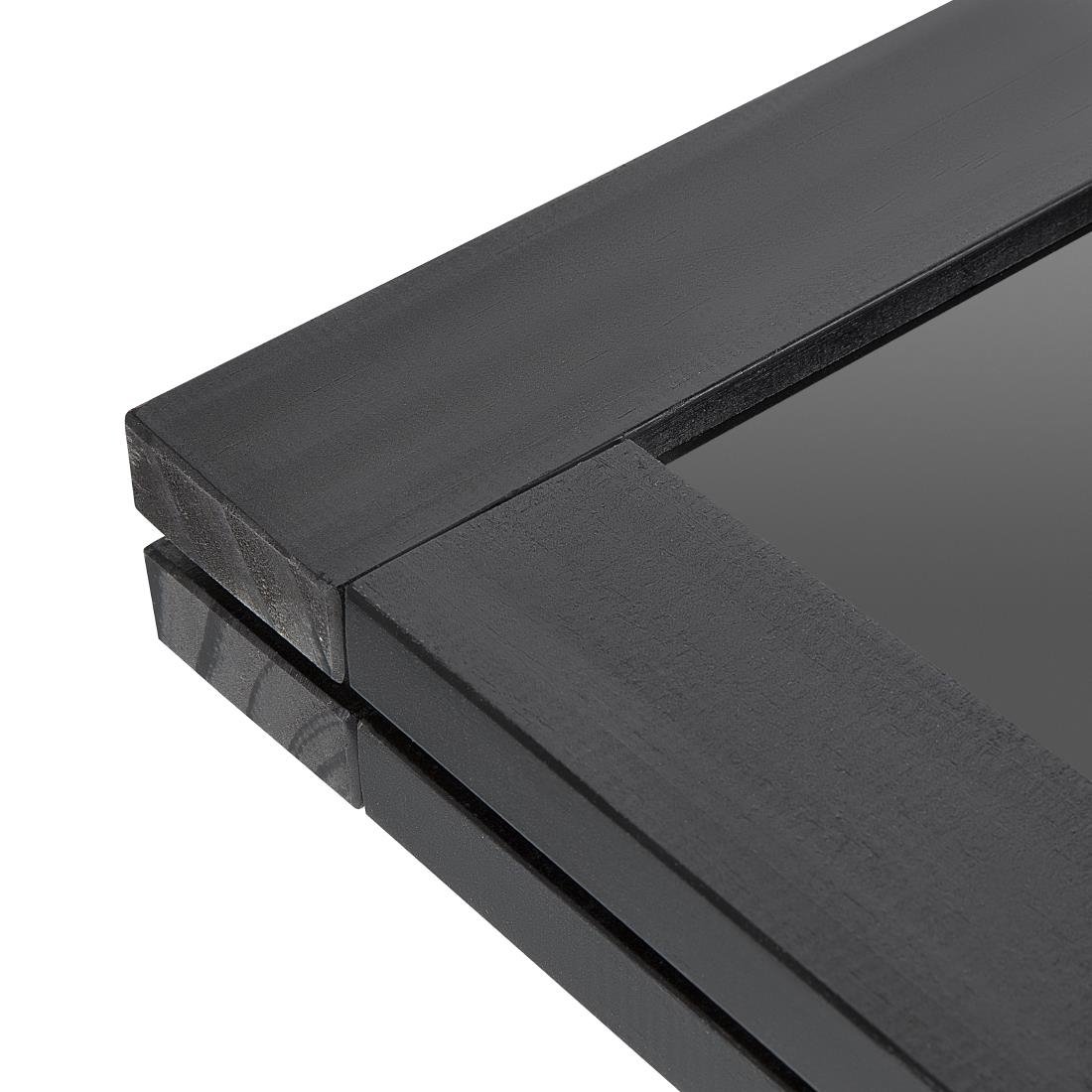 Panneau de trottoir avec cadre en bois noir Olympia 700x1200mm