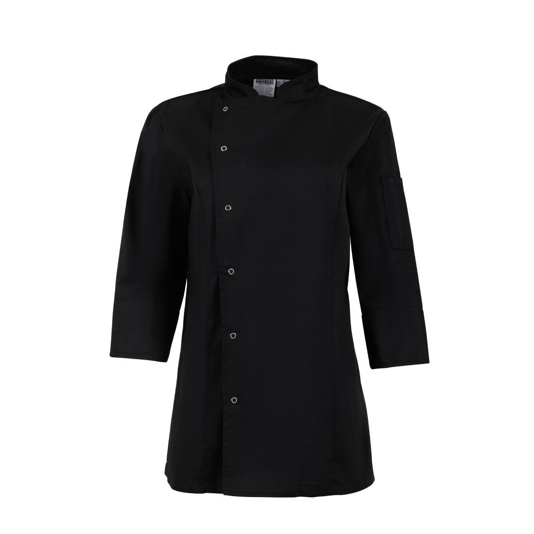 Veste de cuisinier femme ajustée Whites noire - Taille S