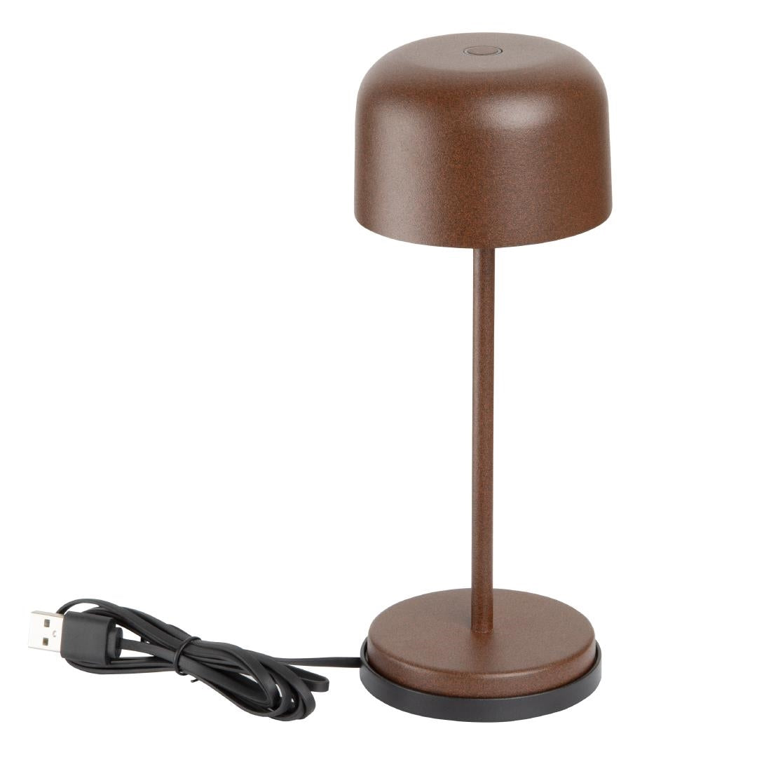 Lampe de table avec abat-jour rond Olympia Lucca marron 200mm