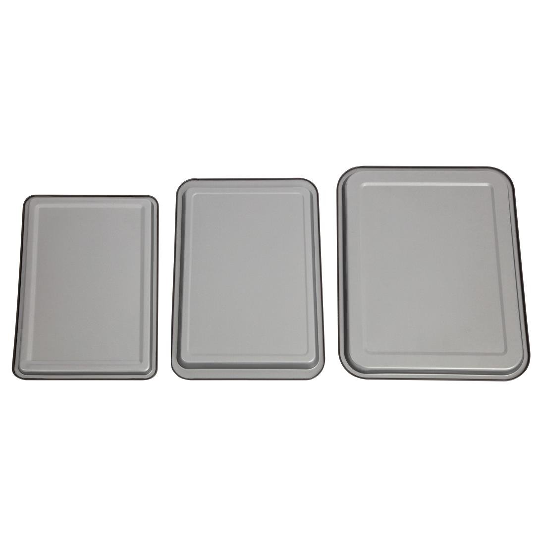 Lot de 3 plaques de cuisson antiadhésives Nisbets Essentials
