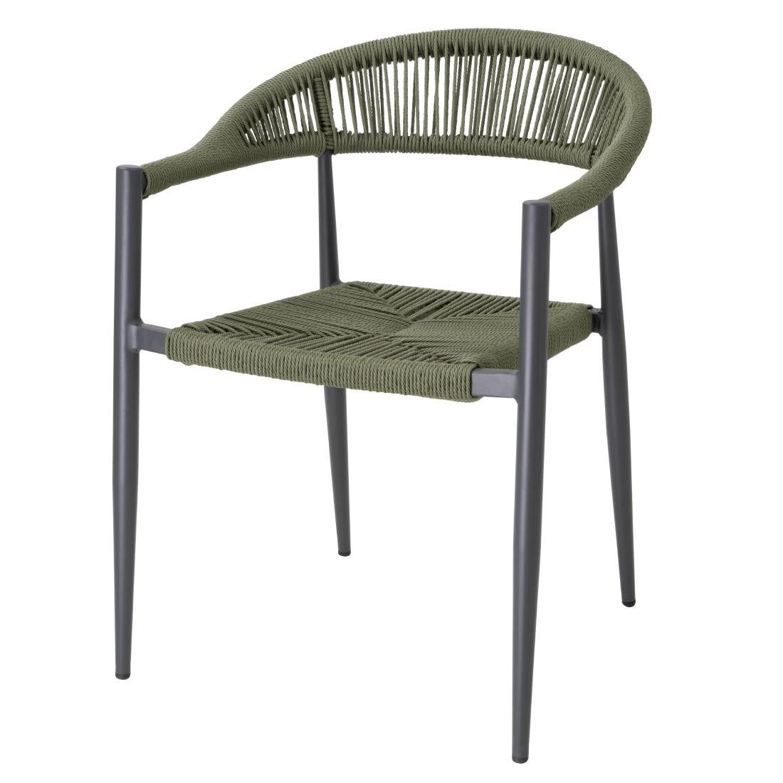 Fauteuils d'extérieur en rotin PE tressé Bolero Eden verts (lot de 4)
