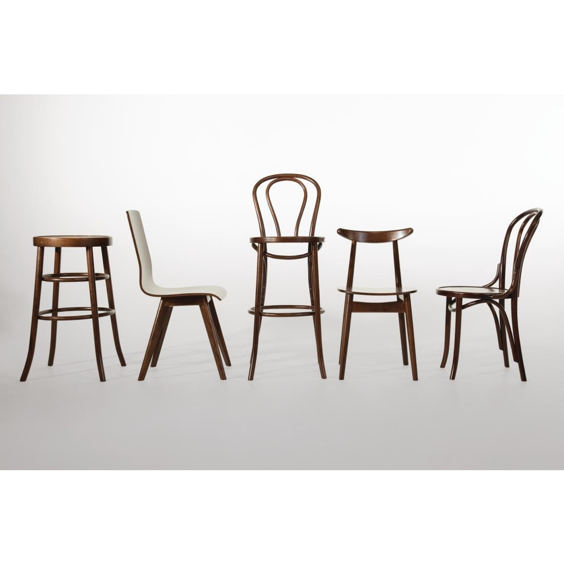 Chaises en bois courbé Fameg Cowhorn noyer naturel (lot de 2)