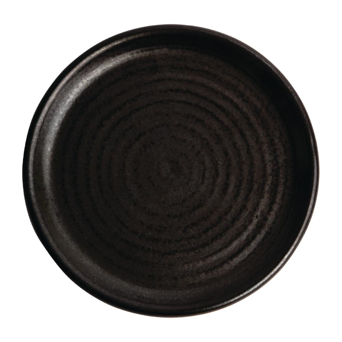 Assiettes plates noir mat Olympia Canvas 18 cm (Lot de 6) - NISBETS