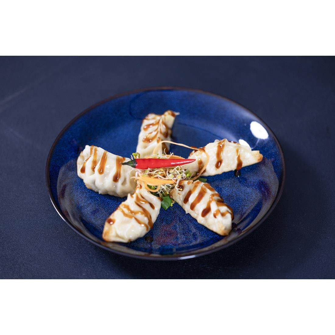 Assiettes creuses Olympia Luna bleu nuit 205 mm (lot de 4)