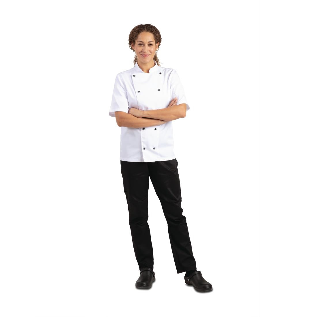 Veste de cuisine mixte Whites Chicago manches courtes blanche - NISBETS