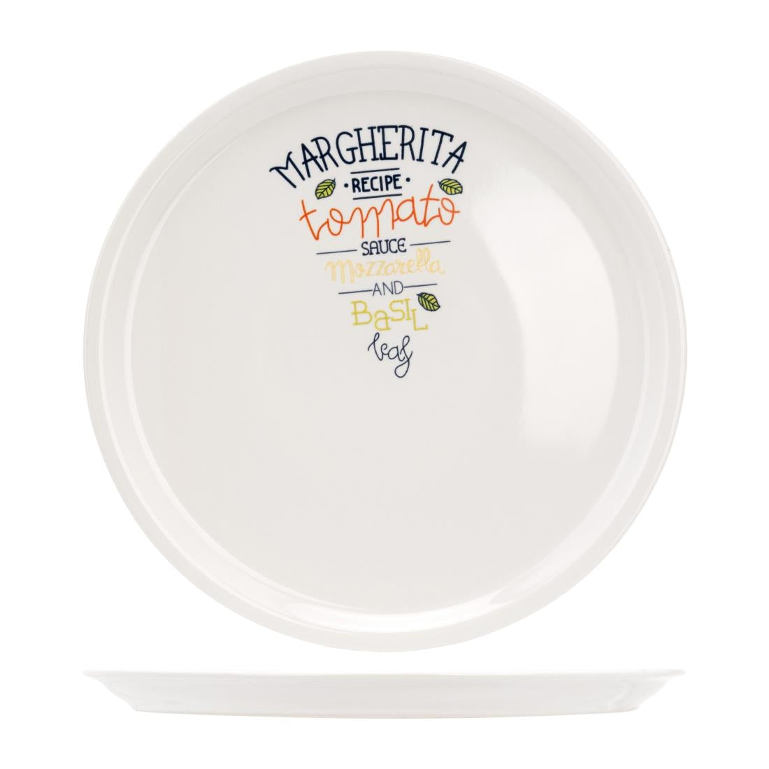 Assiette à pizza décorée 30 cm recette Margarita