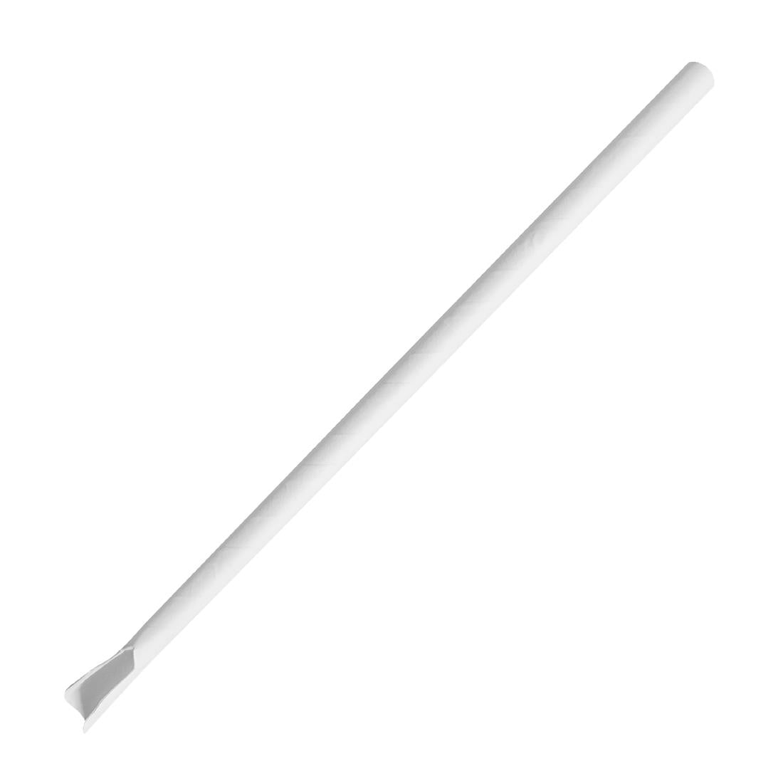 Pailles cuillères en papier Fiesta Compostable blanches 210x8mm (lot de 250)