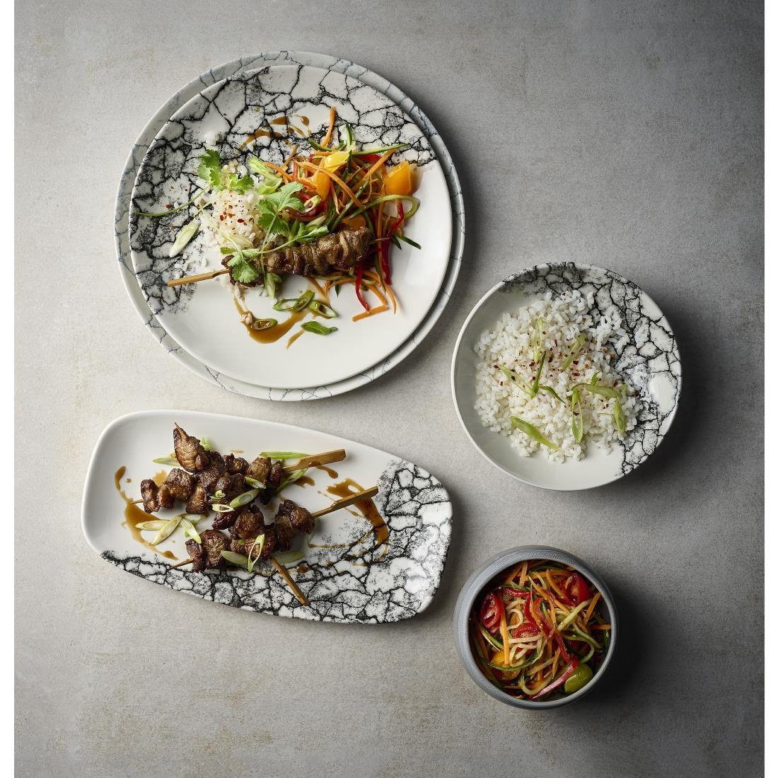 Assiettes rondes Churchill Kintsugi Accents Quartz Black Evolve 165mm (Lot de 12)