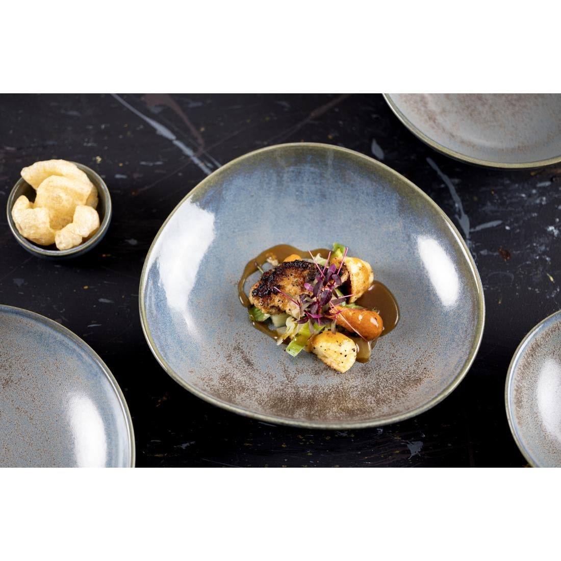 Plats creux Olympia Ember Blue 200 mm (lot de 4)