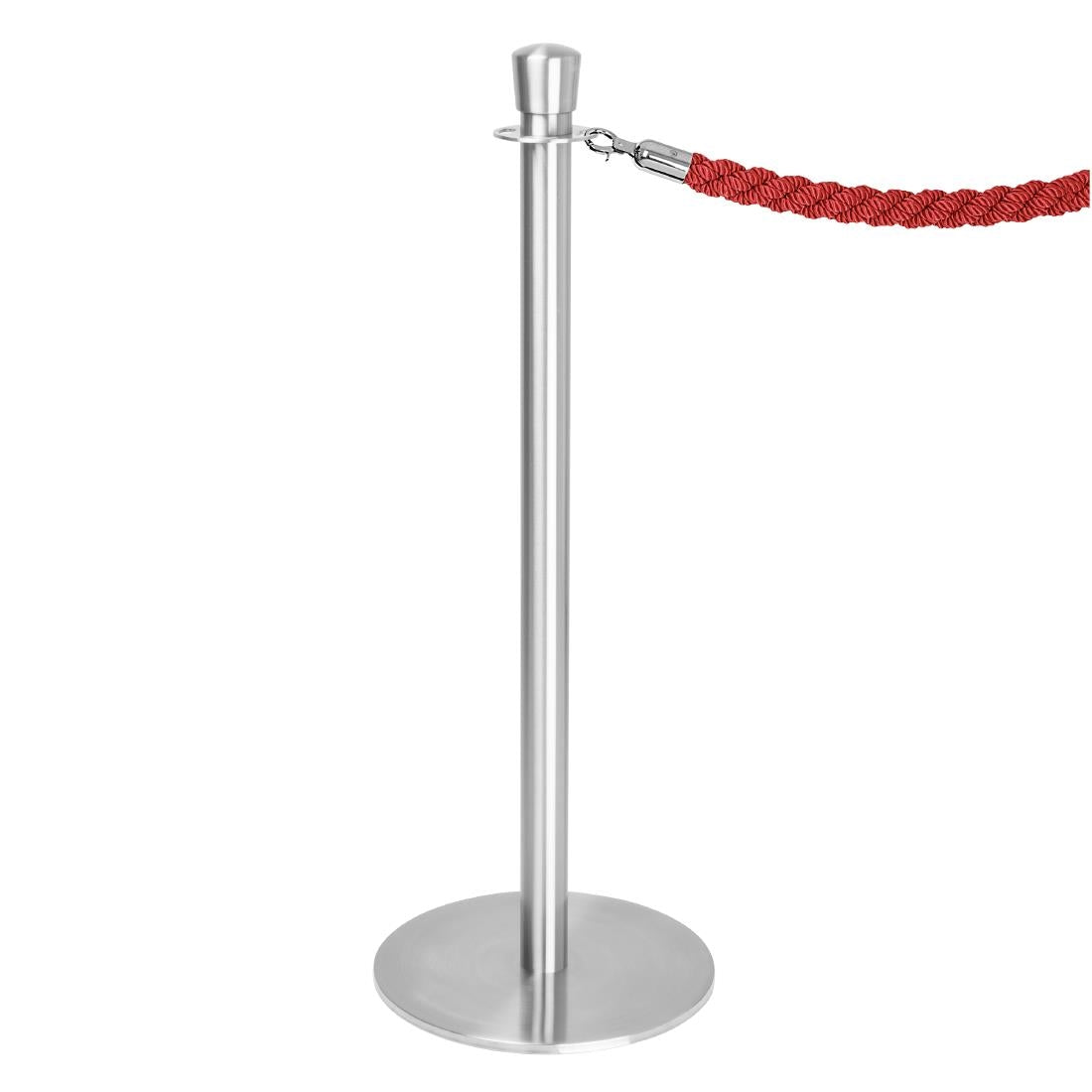 Poteaux d'accueil base plate Bolero inox brossé (lot de 2)