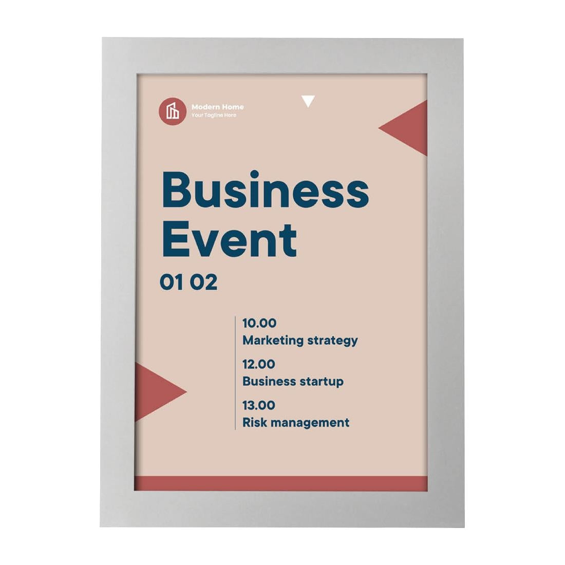 Cadres d'affichage autocollants Europel A5 argent (lot de 2)