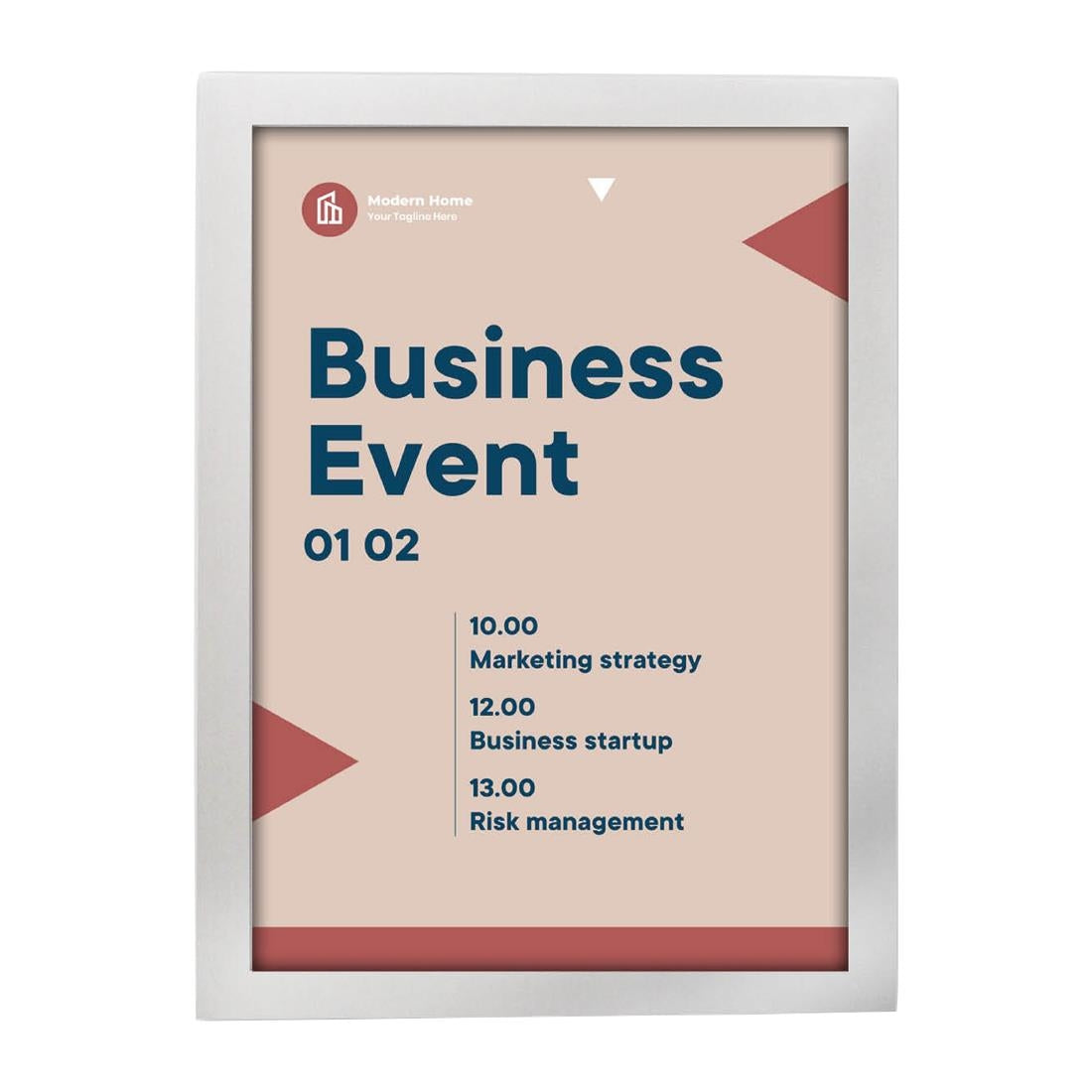 Cadres d'affichage autocollants Europel A4 argent (lot de 2)