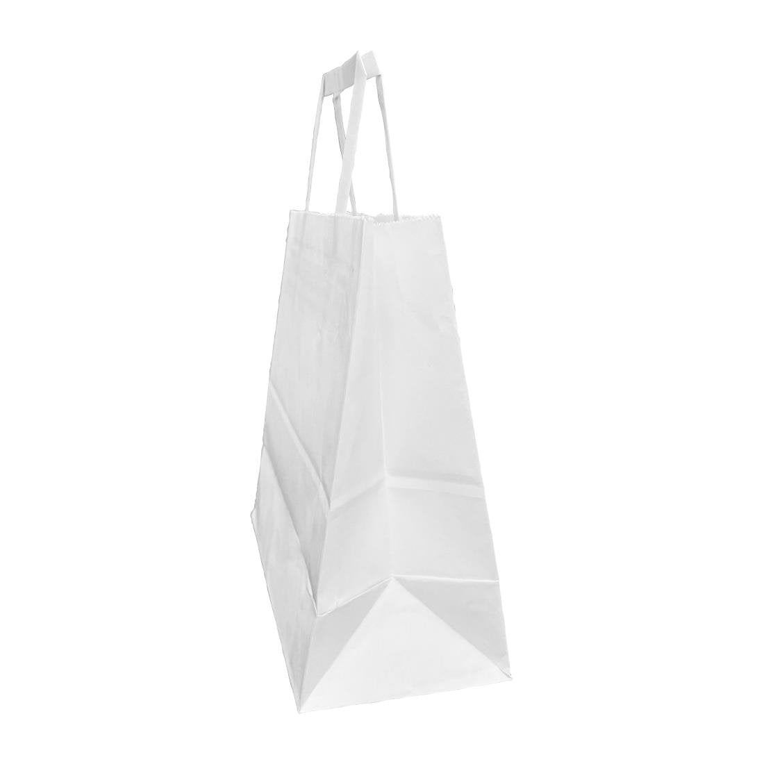 Petits sacs en papier blanc avec poignées plates Fiesta Recyclable (lot de 250) - NISBETS