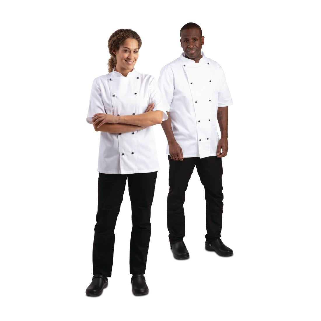 Veste de cuisine mixte Whites Chicago manches courtes blanche - NISBETS