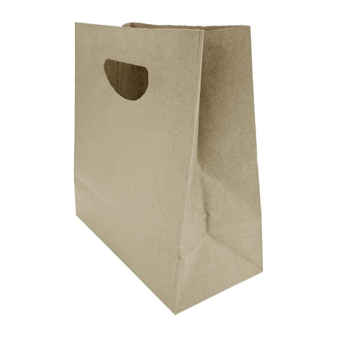 Sacs moyens en papier avec poignée découpée en D Fiesta Recyclable marron (lot de 250)
