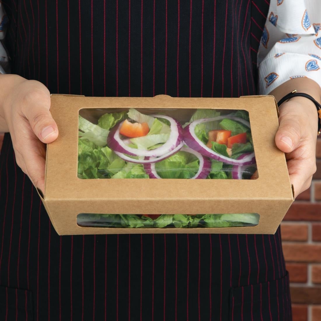 Boîtes salade compostables avec fenêtre en PLA Fiesta Compostable 1 - NISBETS
