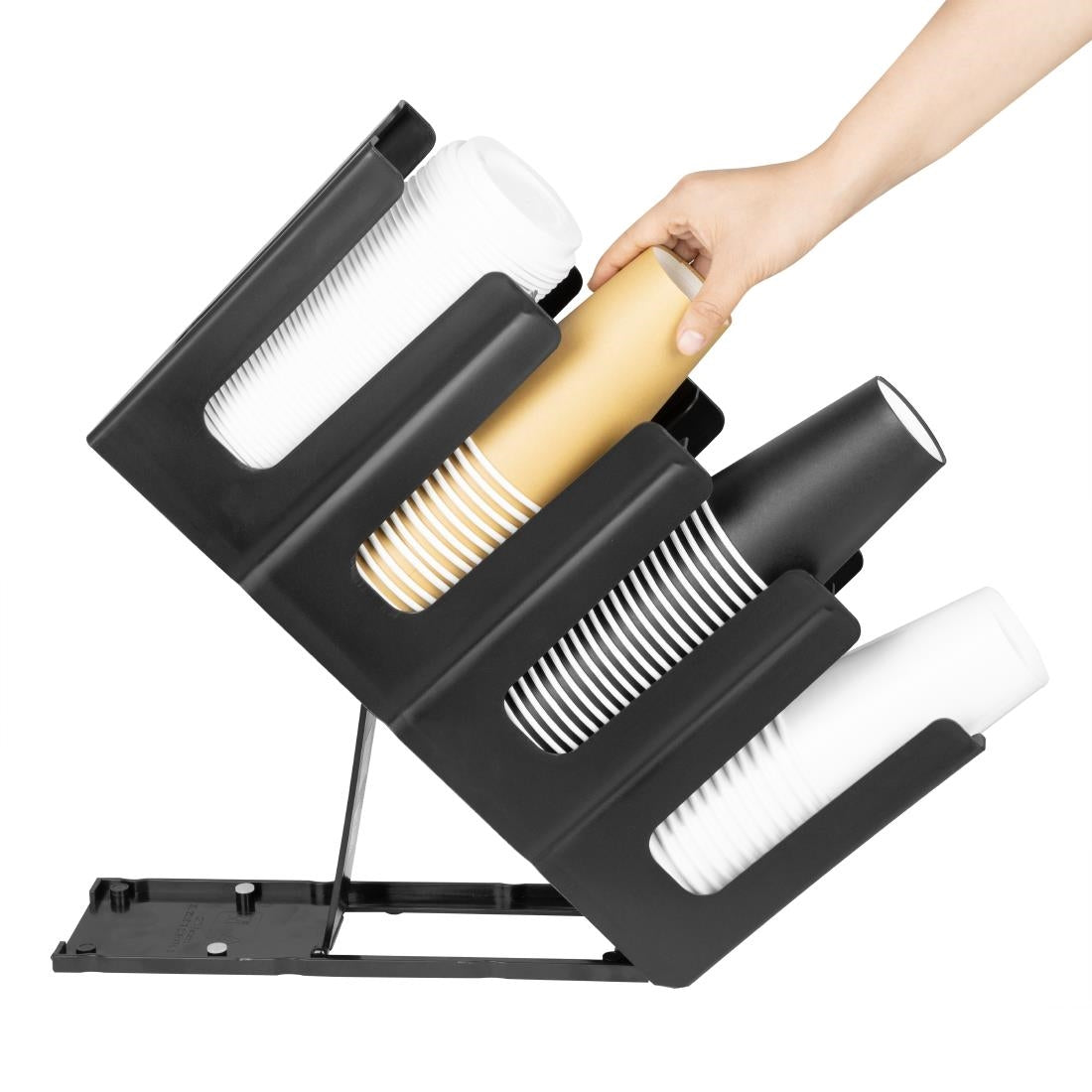 Porte-gobelets en polypropylène noir Nisbets Essentials 4 emplacements