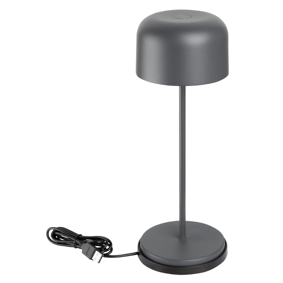 Lampe de table avec abat-jour rond Olympia Lucca grise 300mm