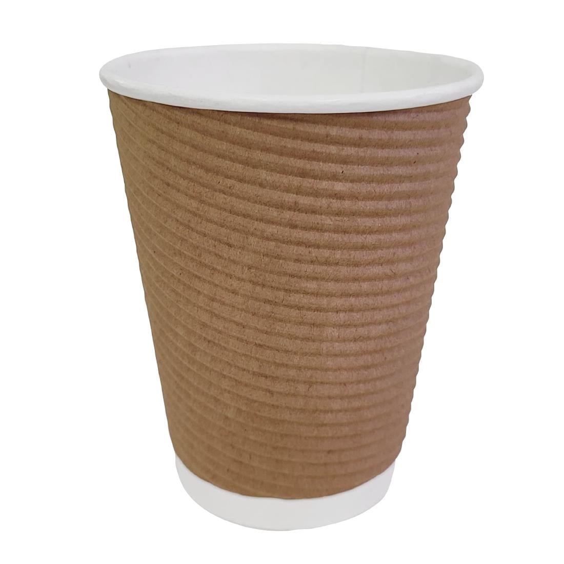 Gobelets boissons chaudes kraft paroi isolante ondulée Fiesta Recyclable 340ml (lot de 500) - NISBETS