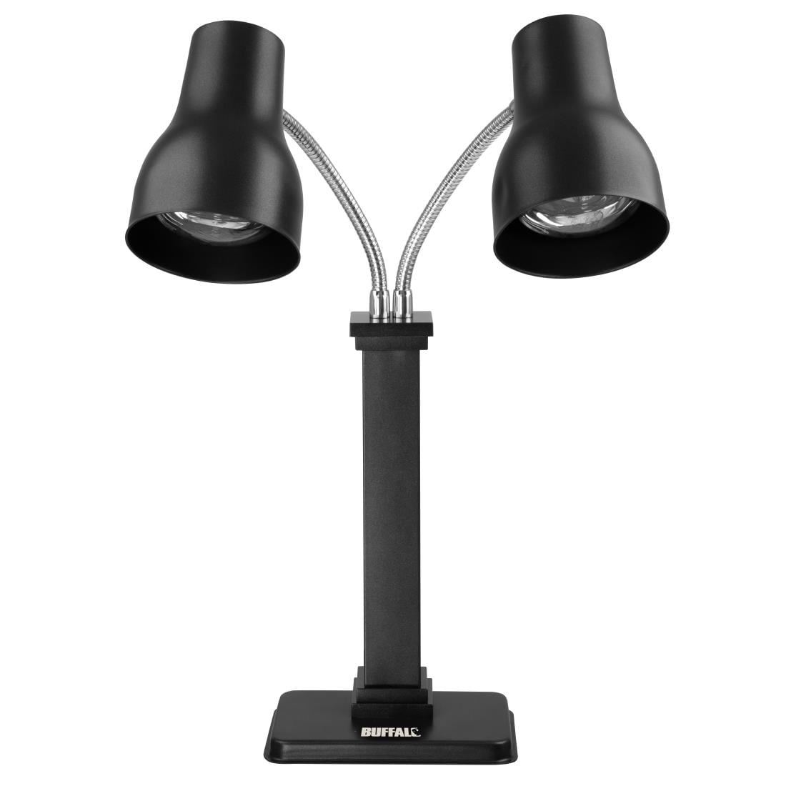 Lampe chauffante double sur pied Buffalo noir mat 2x250 W - NISBETS