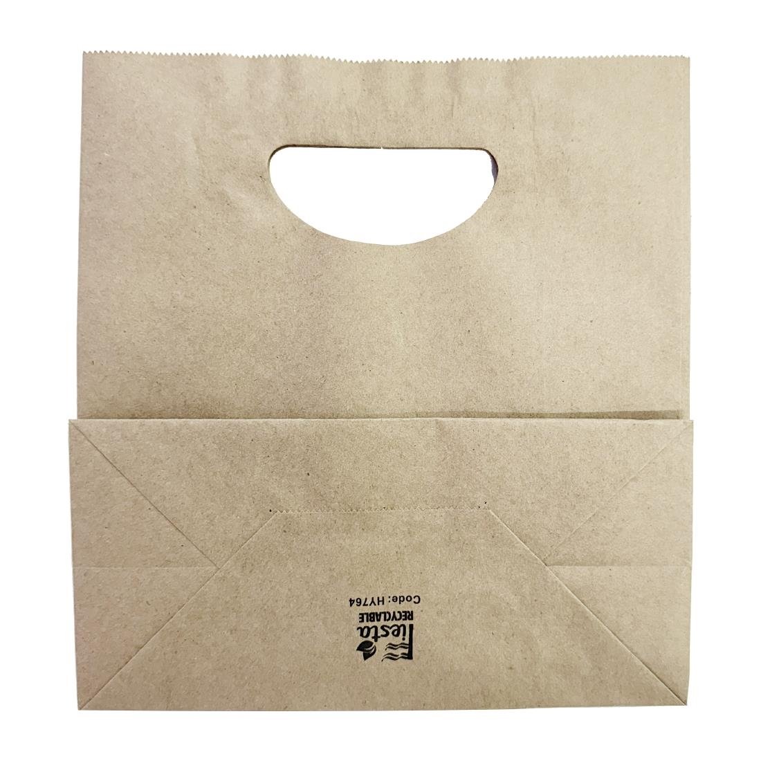 Sacs moyens en papier avec poignée découpée en D Fiesta Recyclable marron (lot de 250)