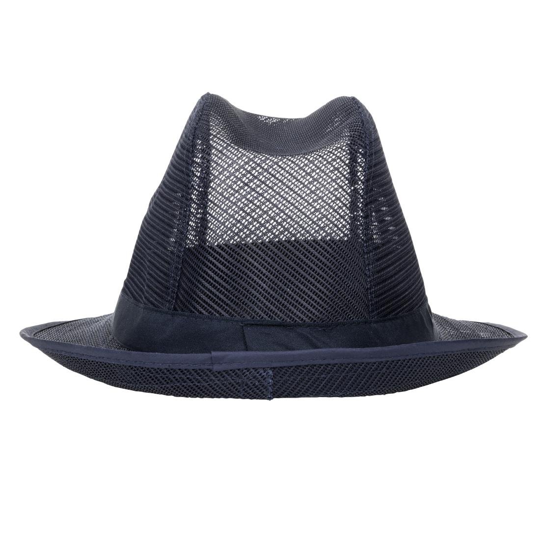 Chapeau Trilby bleu marine avec résille - NISBETS