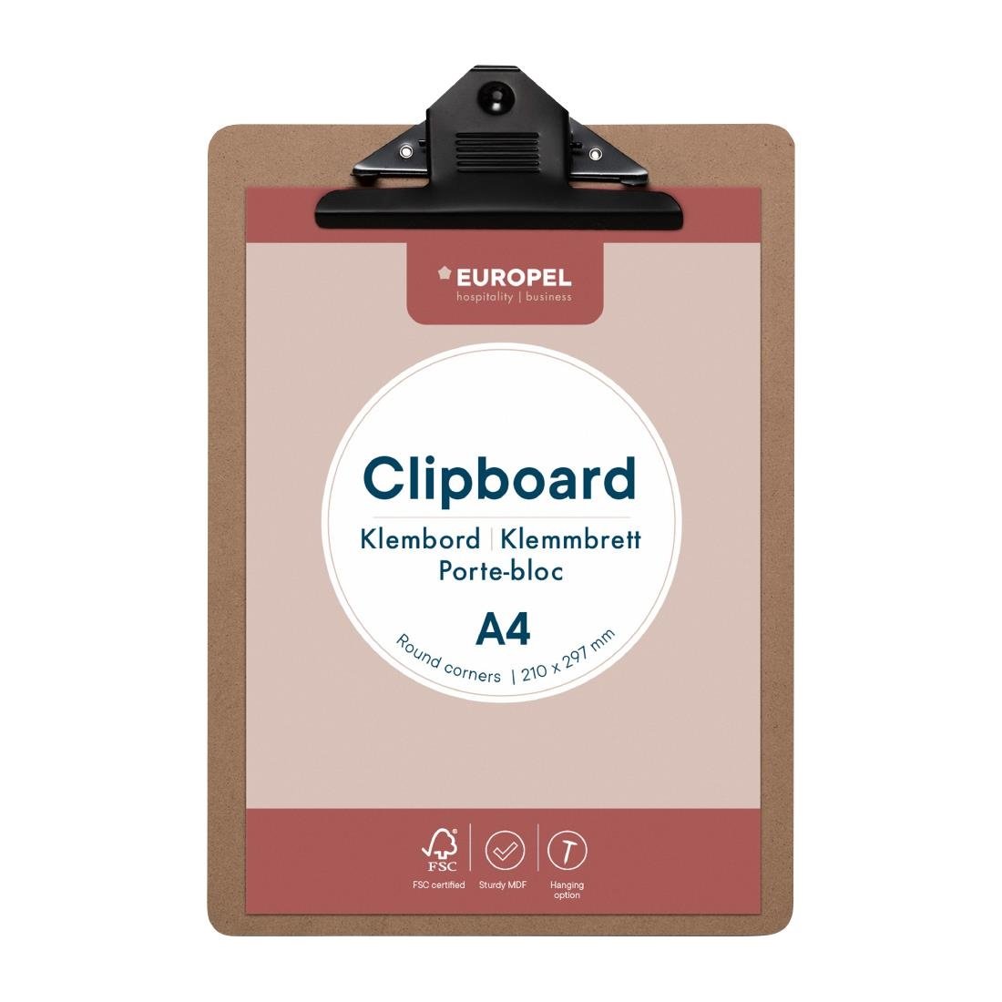 Porte-bloc panneau en fibre de bois Europel A4 portrait 210 x 297 mm