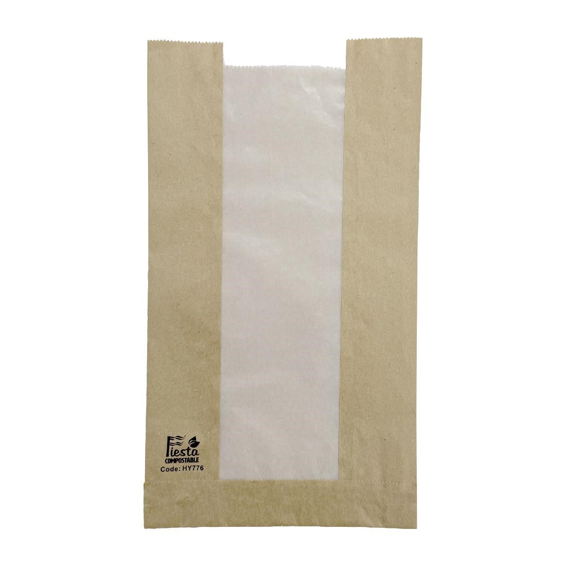 Sacs à pain avec fenêtre en papier cristal Fiesta Compostable 320x180x40mm (lot de 1000)