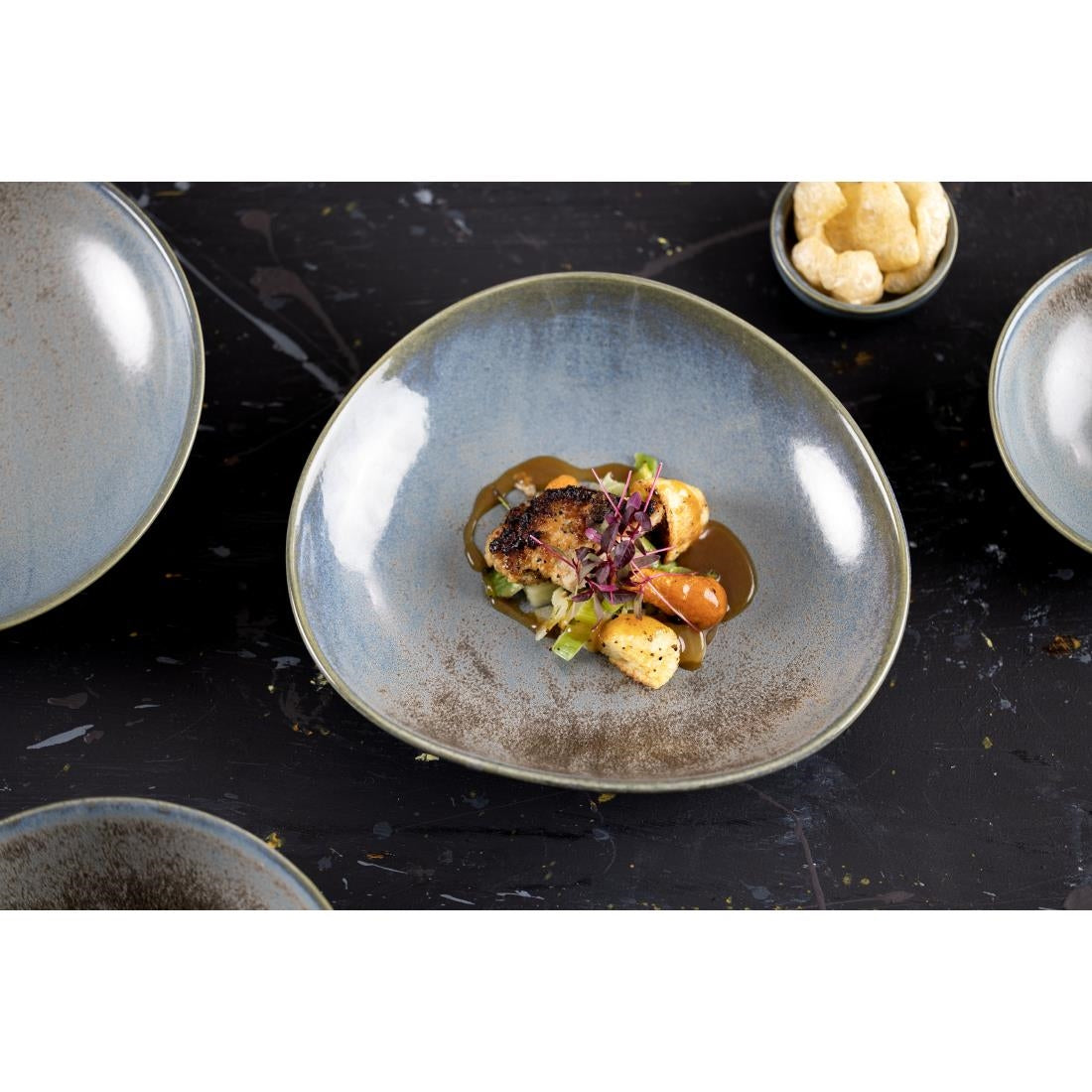 Plats creux Olympia Ember Blue 200 mm (lot de 4)