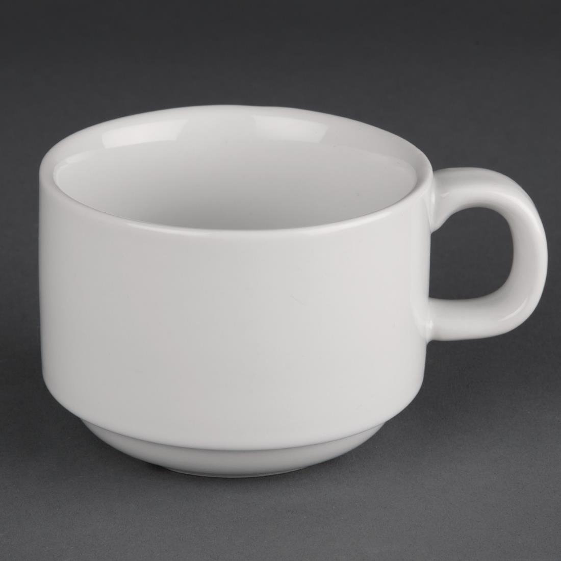 OFFRE SPÉCIALE Ensemble de tasses à thé et de soucoupes empilables Olympia Athena (lot de 24) - NISBETS