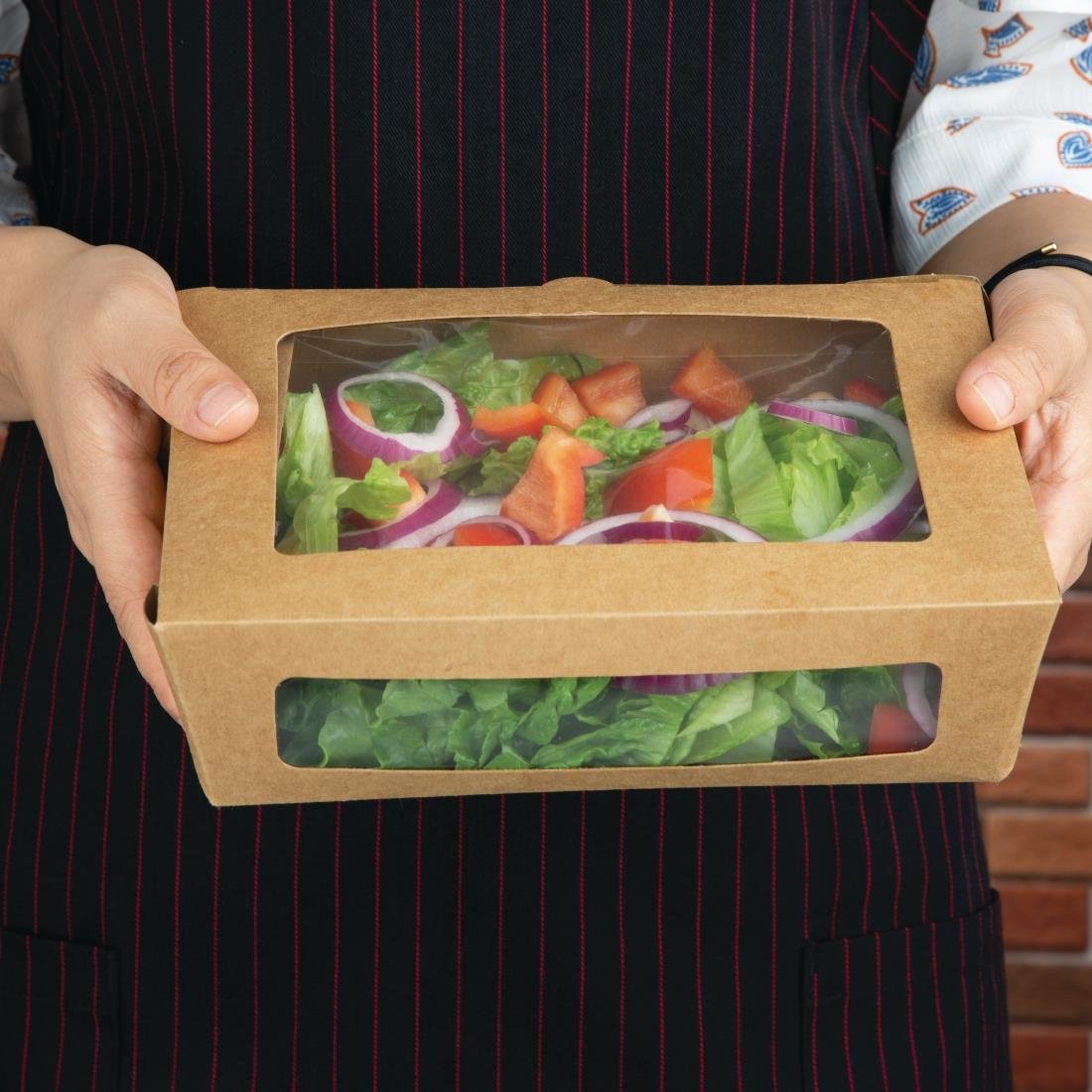 Boîtes salade compostables avec fenêtre en PLA Fiesta Compostable 1 - NISBETS