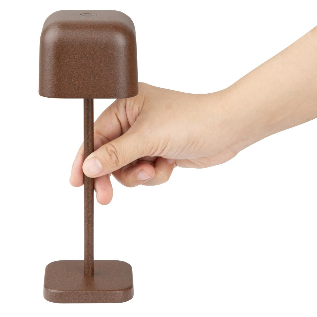 Lampe de table avec abat-jour carré Olympia Lucca marron 200mm