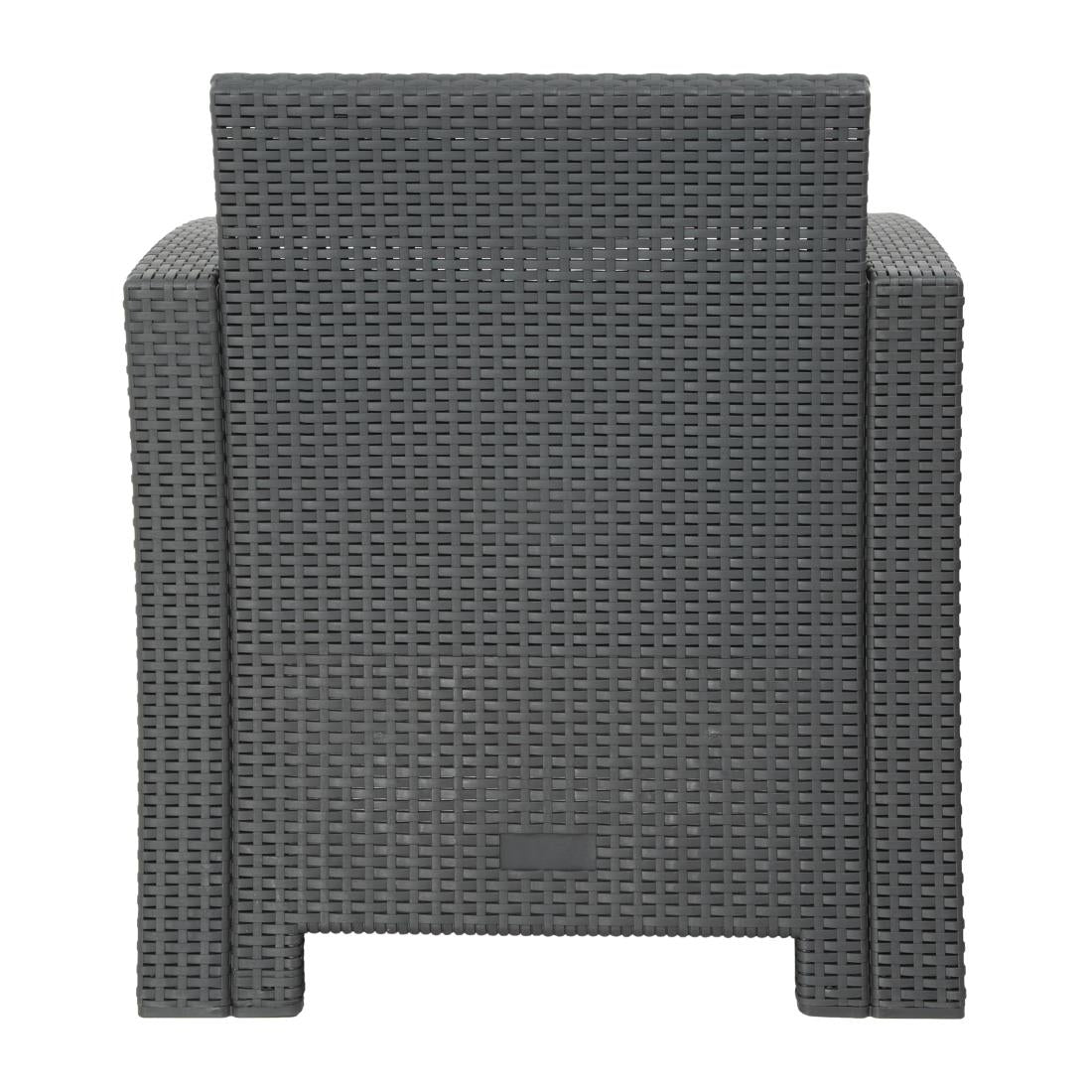 Ensemble fauteuils et table en rotin PP Bolero gris