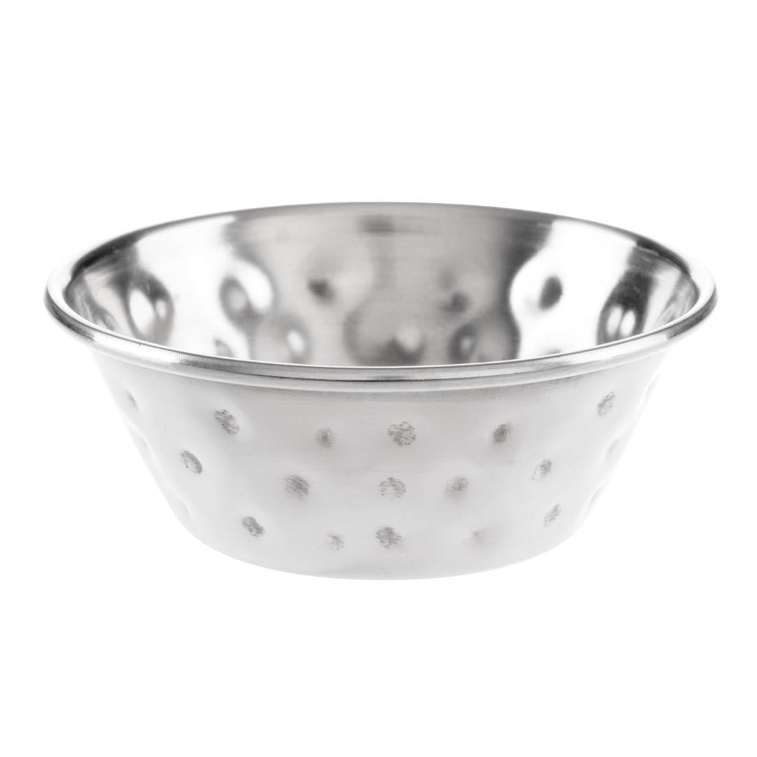 Pots à sauce en acier inoxydable martelé Olympia 45ml (lot de 12)