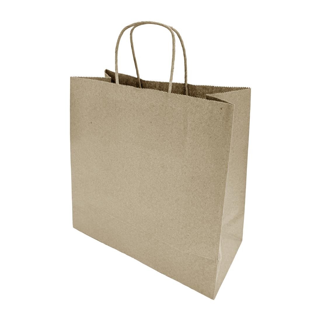 Sacs moyens en papier avec poignée torsadée Fiesta Recyclable marron (lot de 250)