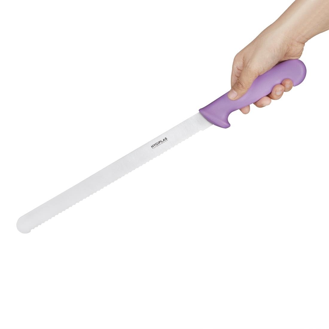 Couteau à trancher denté Hygiplas violet 30cm