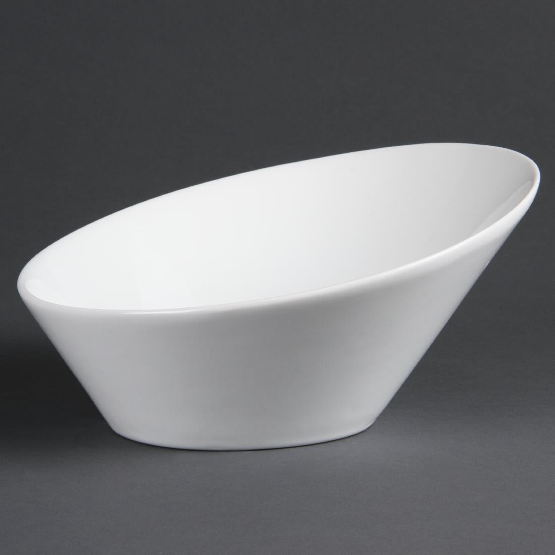 Bols ovales inclinés Olympia Whiteware 222 x 246mm (Lot de 3) - NISBETS