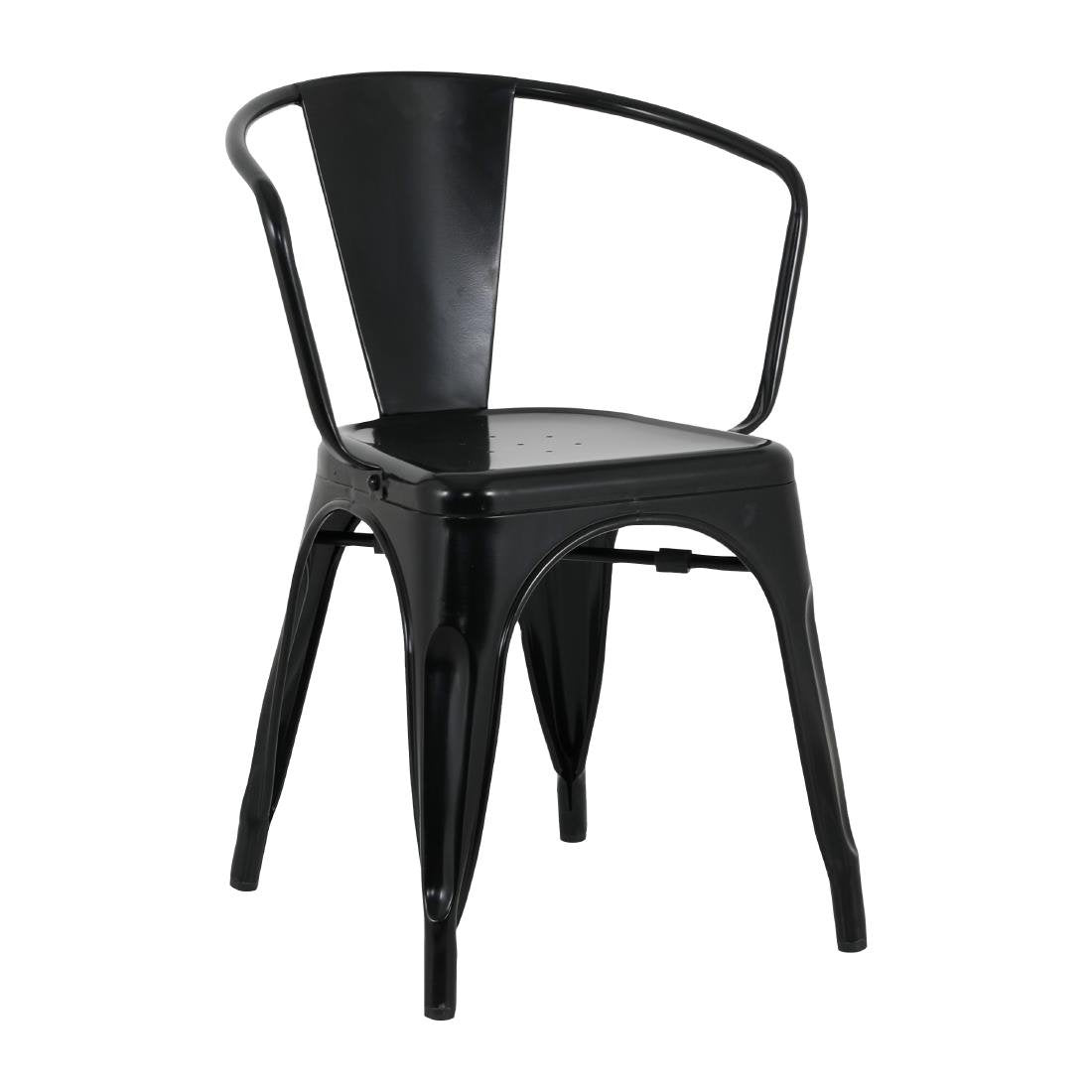 Fauteuils Bolero Bistro Curve noirs (lot de 4) - NISBETS
