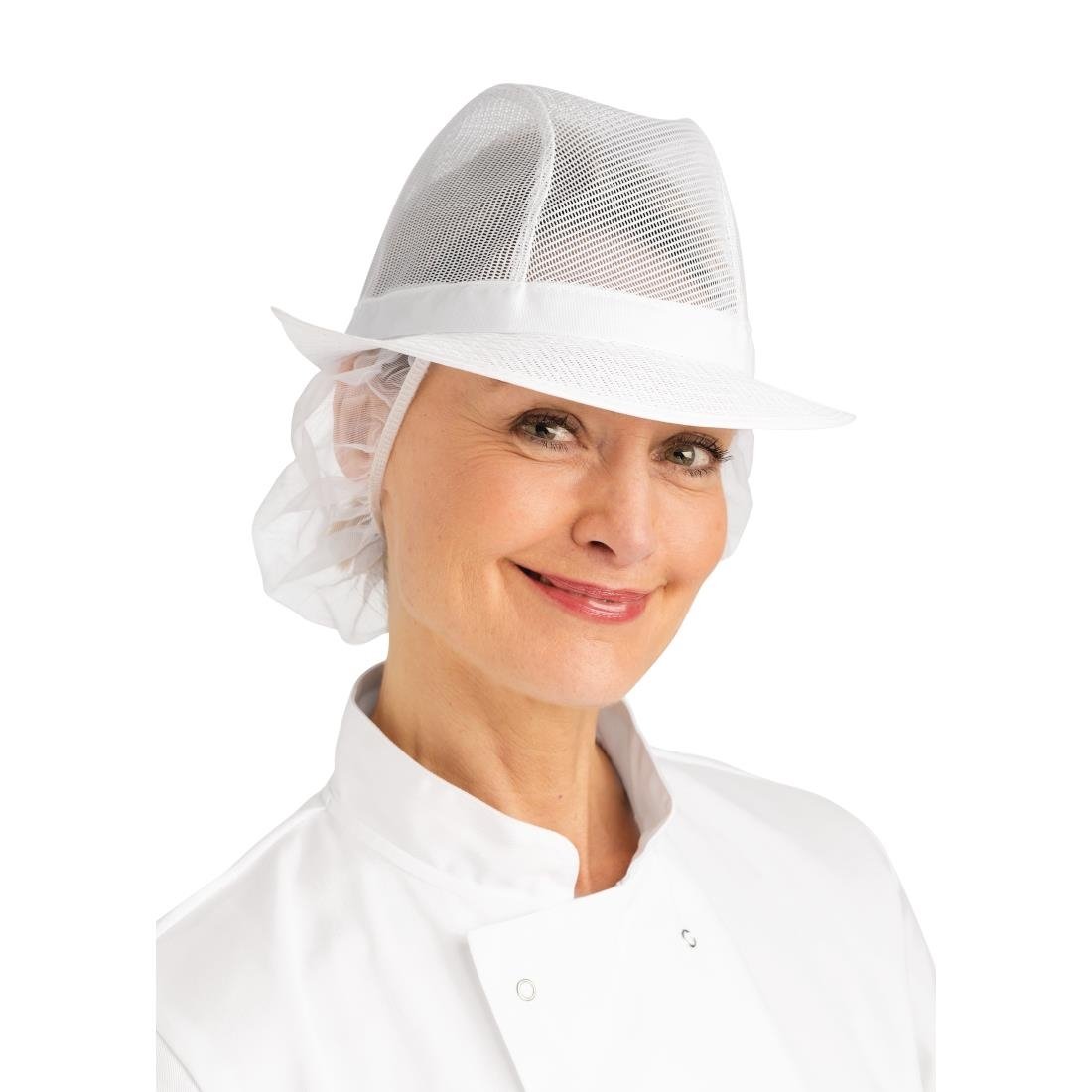 Chapeau Trilby blanc avec résille M - NISBETS