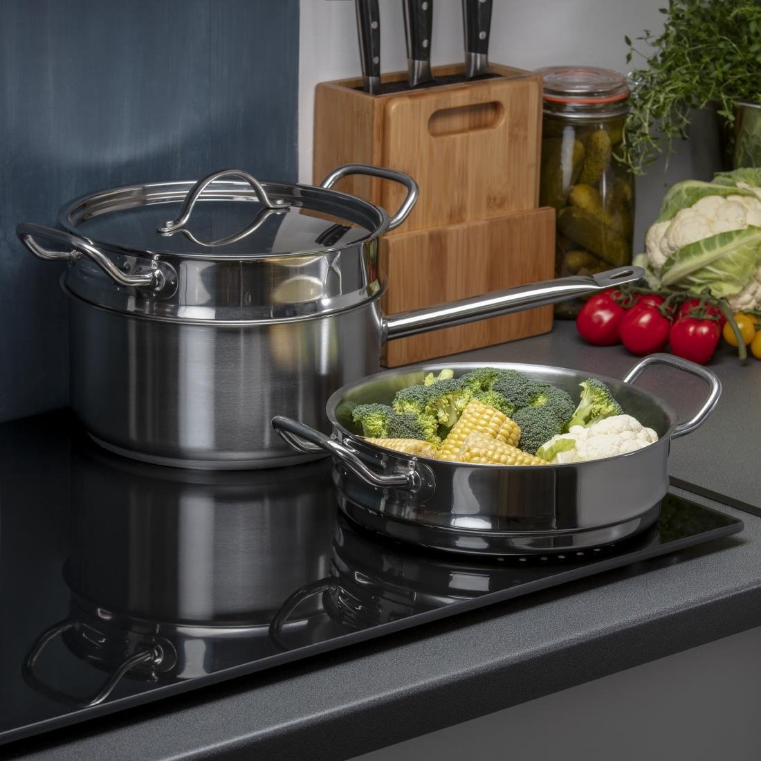 Ensemble 1 casserole et 2 paniers vapeur Vogue Cook Like A Pro - NISBETS