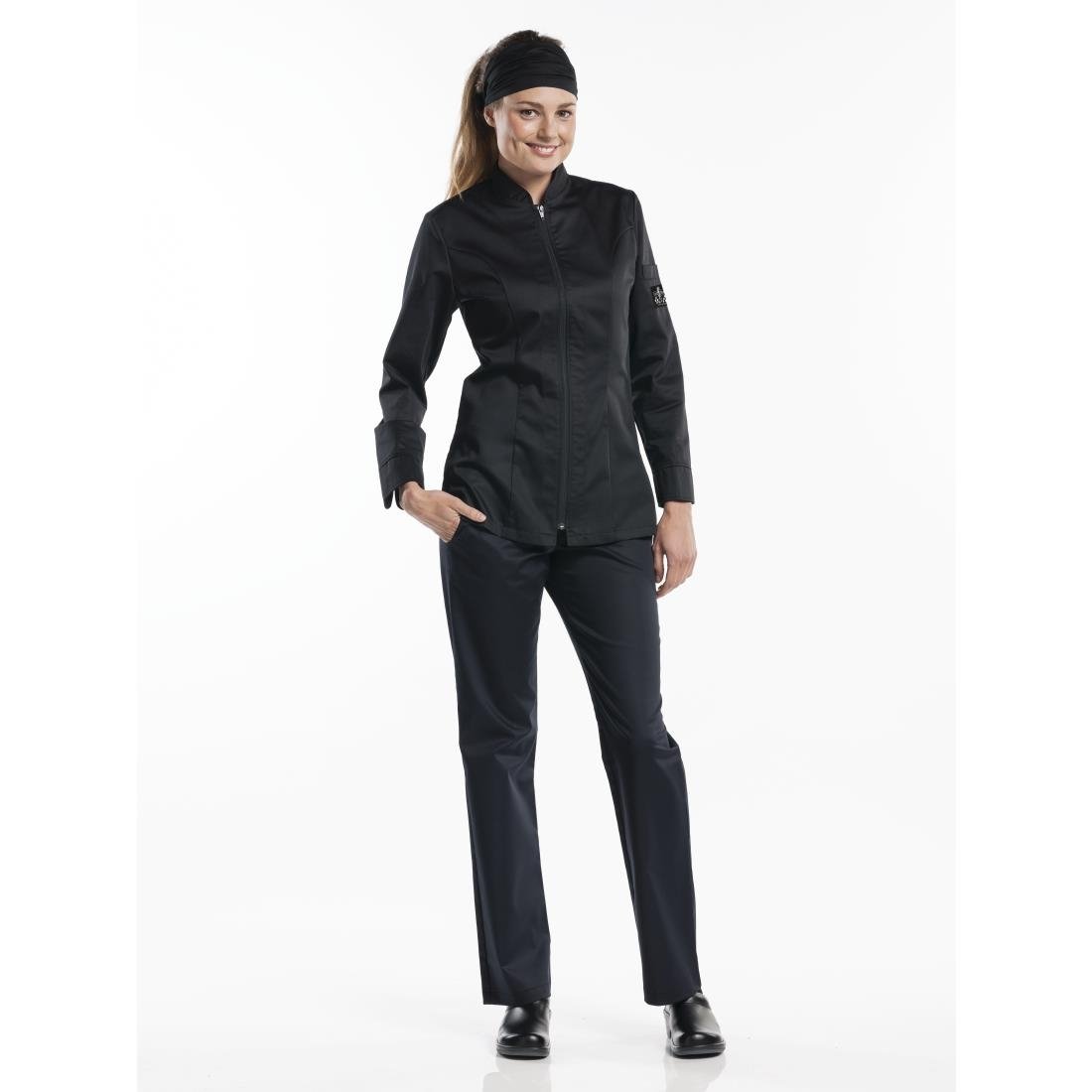 Veste de cuisine femme Chaud Devant Monza noire - Taille XL