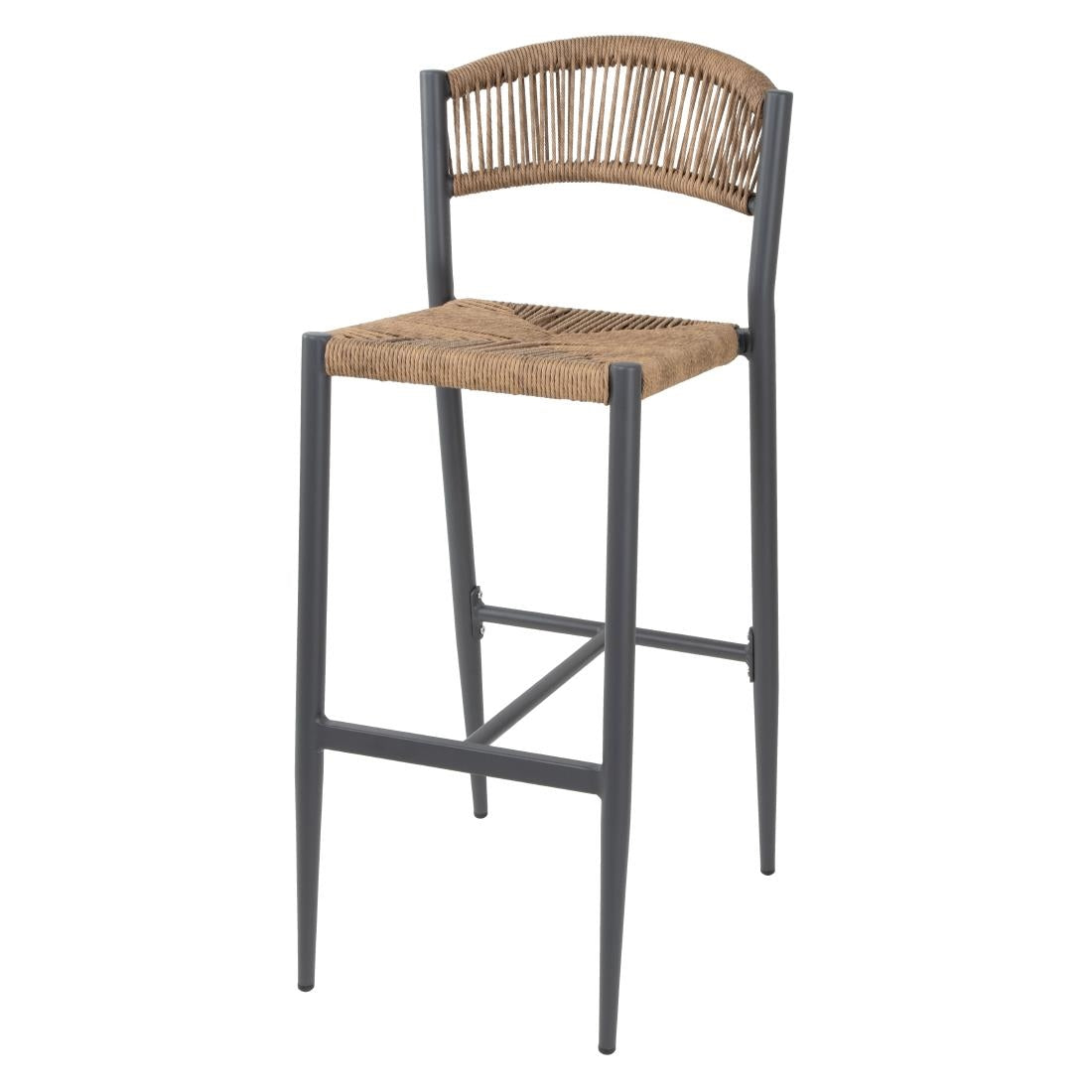 Tabourets de bar d'extérieur en rotin PE tressé Bolero Eden naturels (lot de 2)